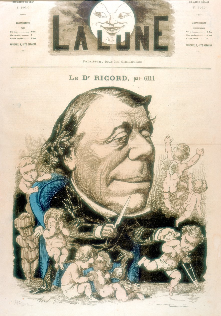 Philippe Ricord, francuski chirurg i wenerolog, 1867 autorstwa Andre Gill