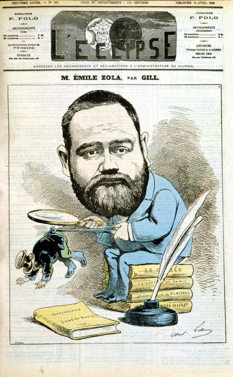 Portret Emile Zola autorstwa Andre Gill