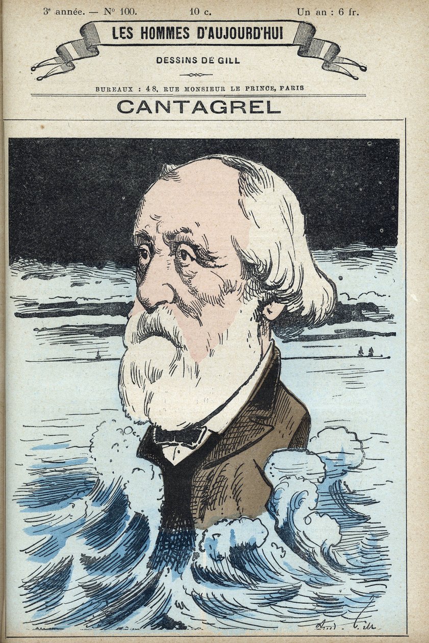 Portret Felixa Francois Jean Cantagrel (1810-1887), literata, radnego miejskiego i posła Paryża. Karykatura Gilla, Paryż. autorstwa Andre Gill