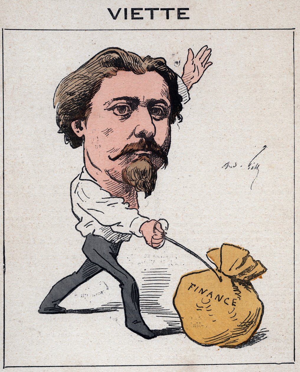 Portret Jules Francois Viette (1843-1894) polityk francuski - Karykatura Andre Gilla, w „Les Hommes d