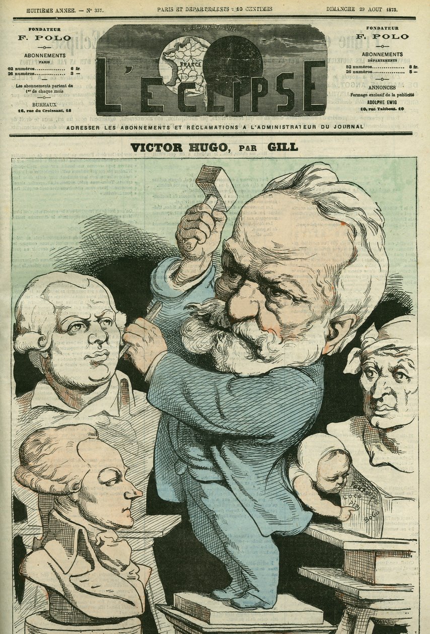 Portret Victora Hugo (1802-1885), francuskiego literata i polityka. Okładka w „” L
