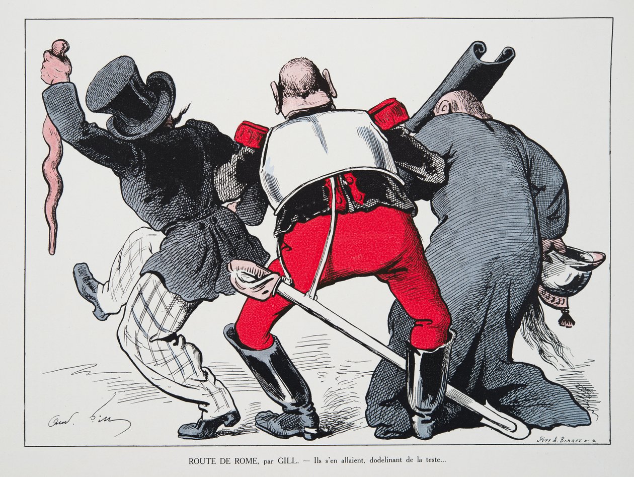 Trasa do Rzymu - jechali, kiwając głową z testu, z Historii III RP, t. I, Historia polityczna, wyd. 1933 autorstwa Andre Gill