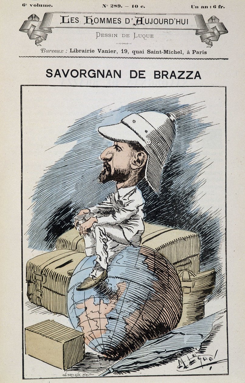 Savorgnan de Brazza - autorstwa Gilla, w „”Dzisiejsi mężczyźni”” autorstwa Andre Gill