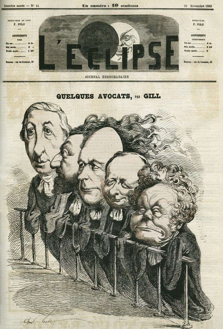 Niektórzy prawnicy, Emmanuel Arago (1812-1896), Leon Gambetta (1838-1882), Jules Grevy (1807-1891), Laurier i Adolphe Cremieux (1796-1880). Okładka w „” L