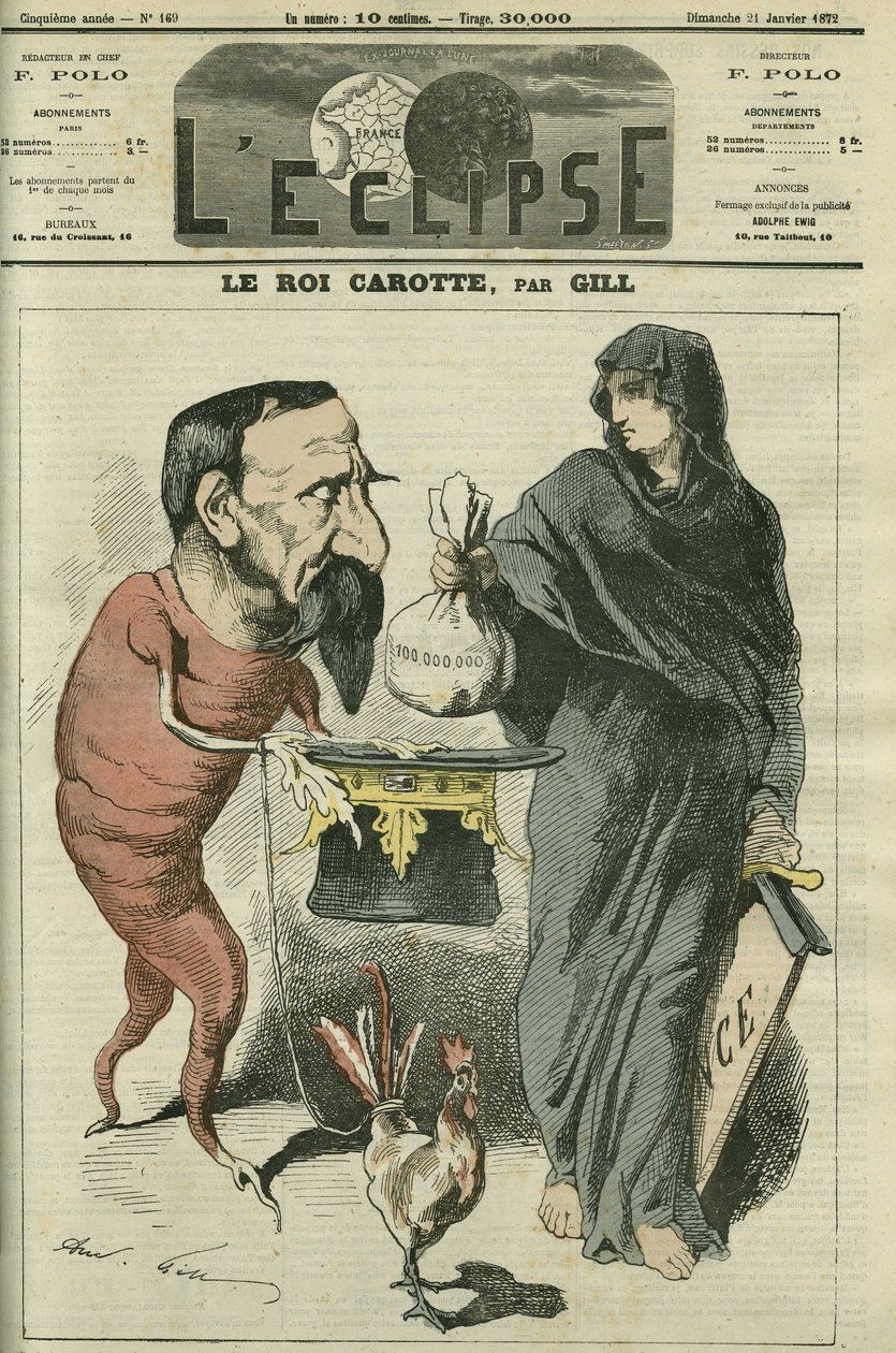 Marchewkowy Król, Napoleon III (1808-1873), Prezydent Republiki i Cesarz Francuzów do czasu pokonania Sedanu w 1870 r. Okładka w „”L