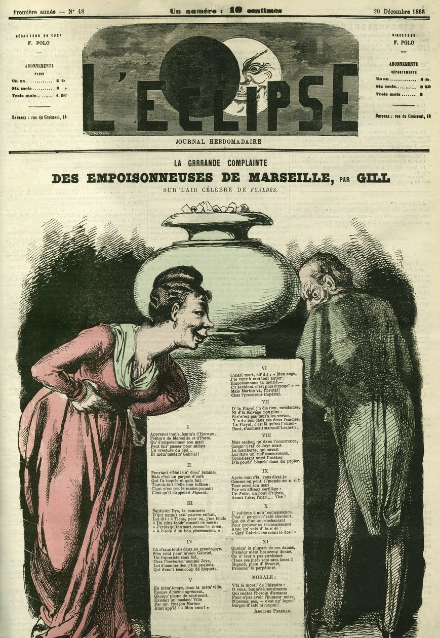 Wielki lament „Poisonneuses de Marseille””. Okładka w „” L