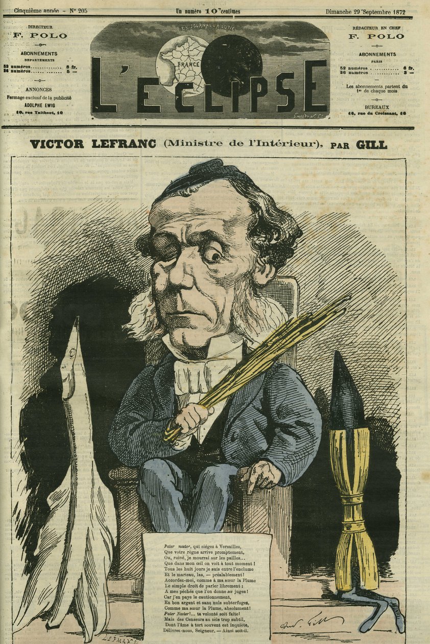 Victor Lefranc (1809-1883), polityk francuski. Okładka w „”L