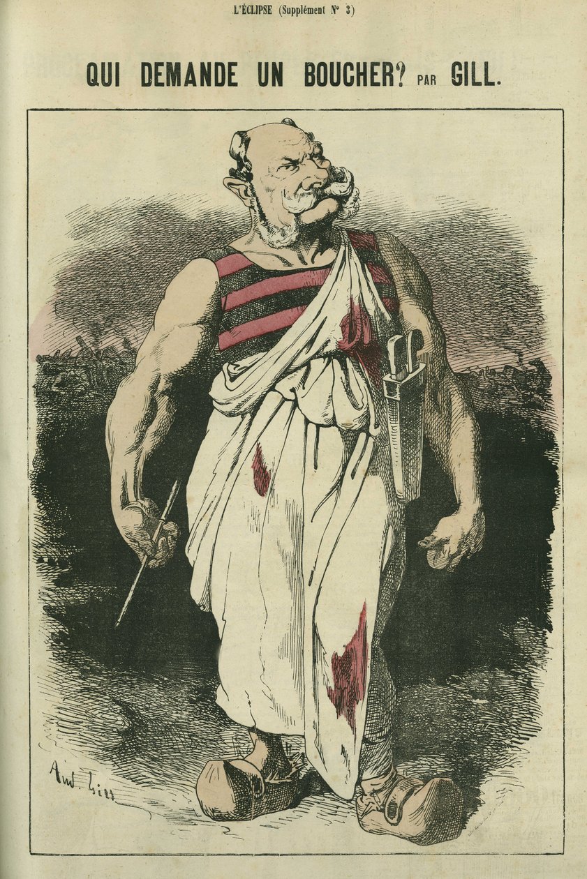 Kto prosi o rzeźnika, karykatura Wilhelma I z Niemiec (1797-1888), zwycięzcy wojny 1870 r. w „”L