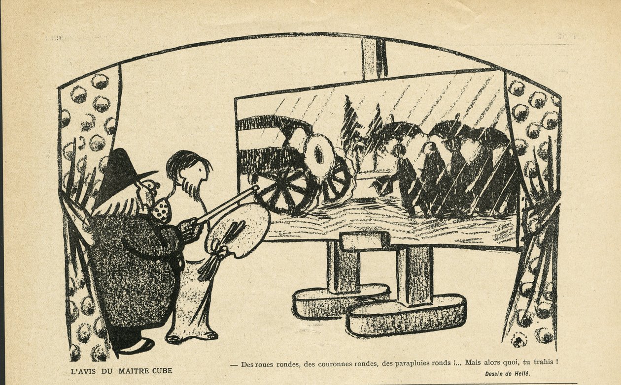 Ilustracja Andre Helle (1875-1945) w Le Smile, nr 12, 20/03/13 - Opinia mistrza sześcianu - Sztuka, Awangarda, Kubizm autorstwa Andre Helle