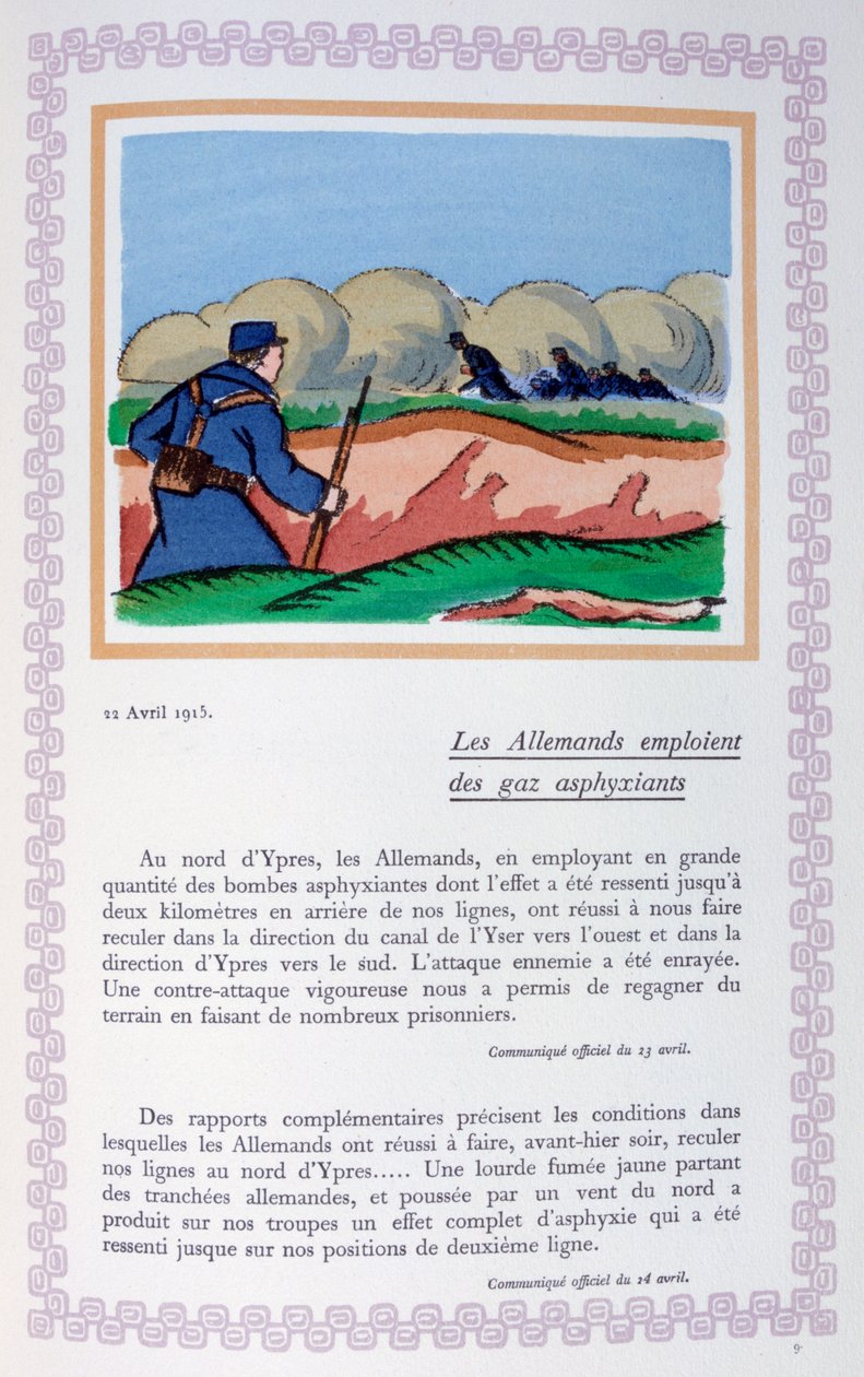 Niemcy używają chloru gazowego, Ypres, 22 kwietnia 1915, 1919 autorstwa Andre Helle