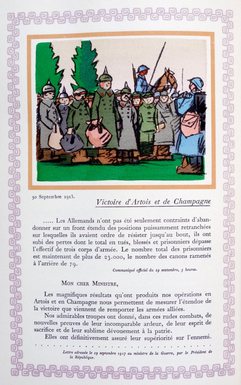 Zwycięstwo w Artois i Szampanii, 30 września 1915, 1919 autorstwa Andre Helle
