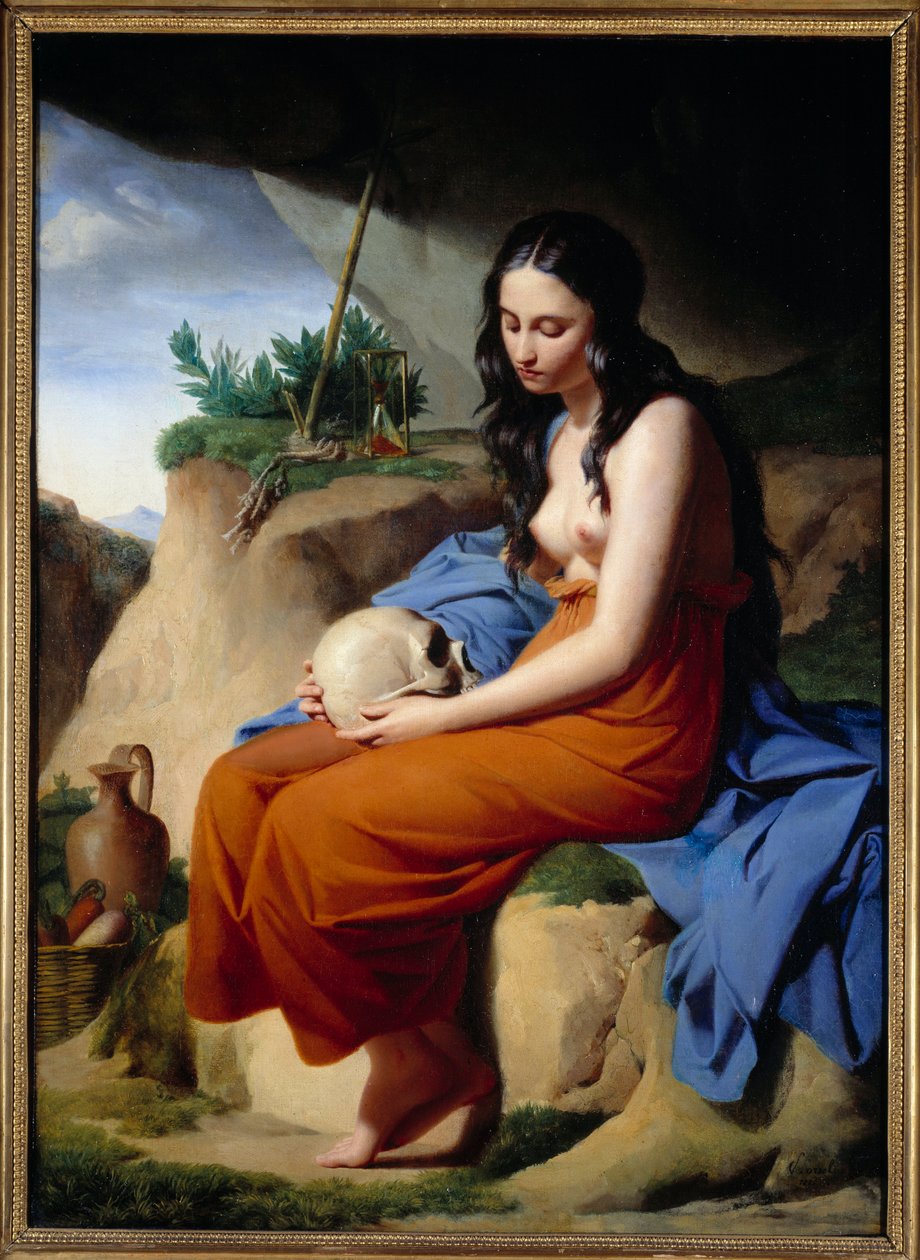 Magdalena. Święta Maria Magdalena rozmyśla. Obraz Victora Orsela (1795-1850) autorstwa Andre Jacques Victor Orsel