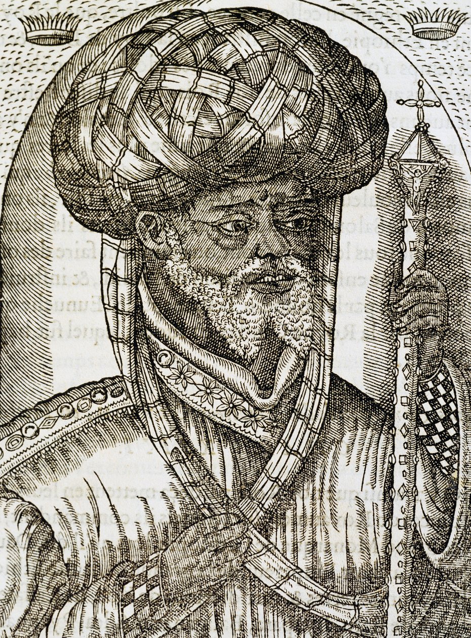 Kapłan abisyński, z Uniwersalnej kosmologii, Andre Thevet (1504-1592), rycina autorstwa Andre Thevet
