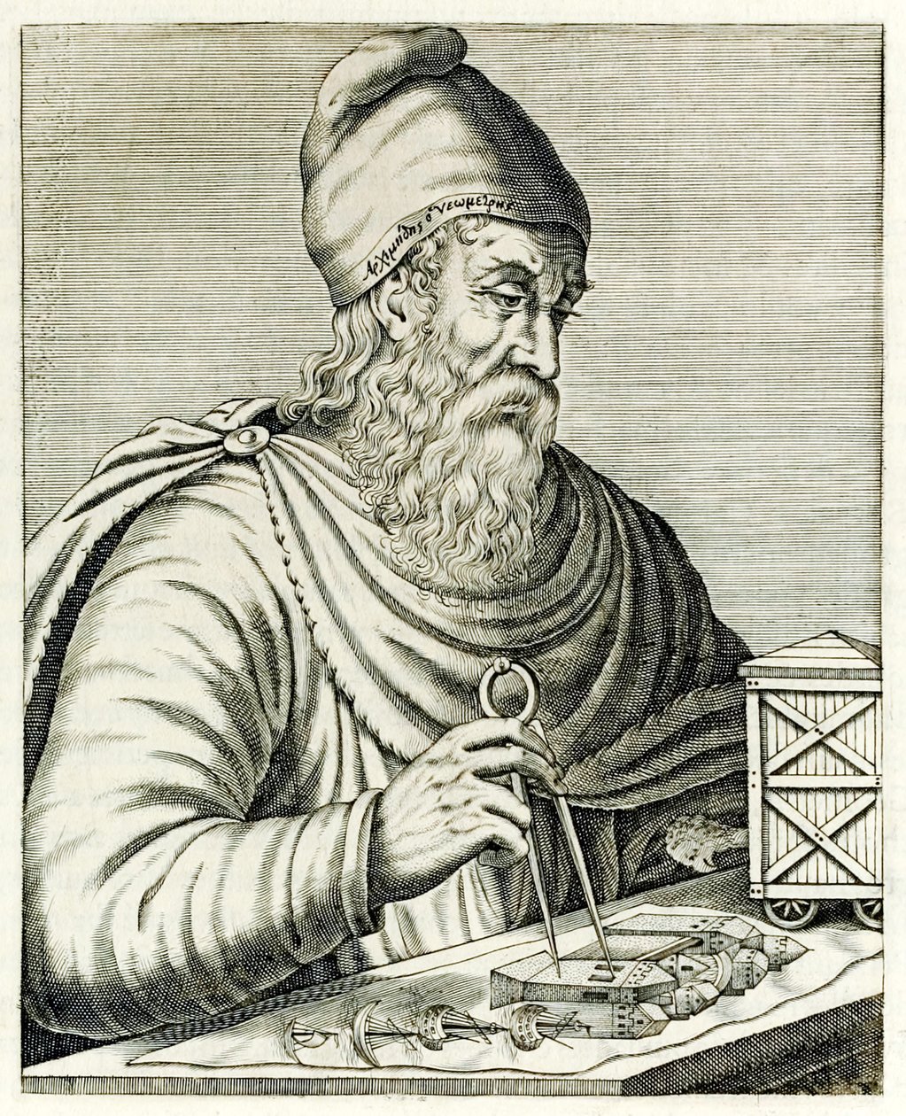 Archimedes z Syrakuz z ?Prawdziwe Portrety? autorstwa André Théveta opublikowanego w 1594 r. autorstwa Andre Thevet