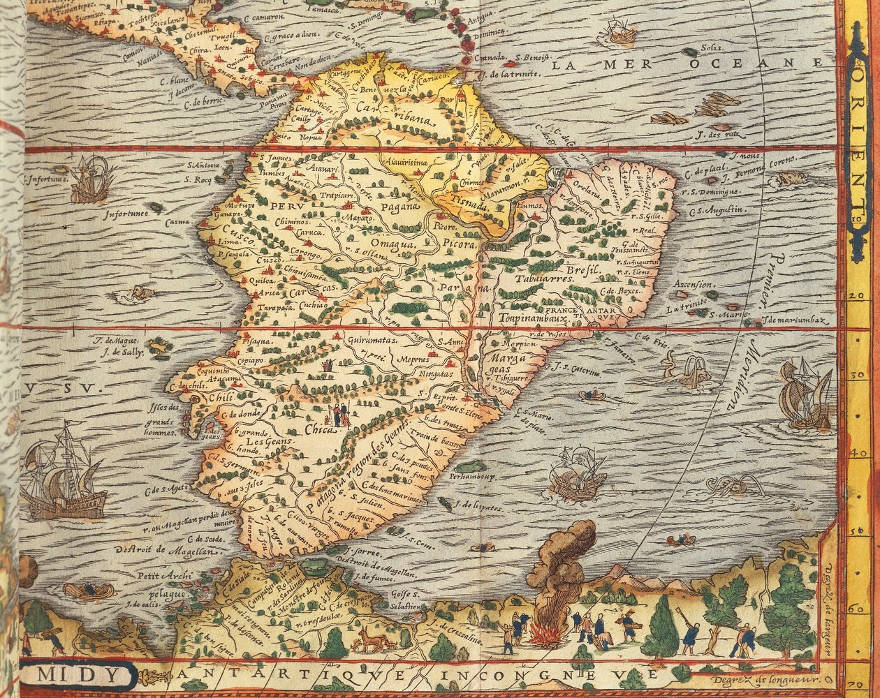 Mapa Ameryki Południowej z Cosmographie autorstwa Andre Thevet autorstwa Andre Thevet