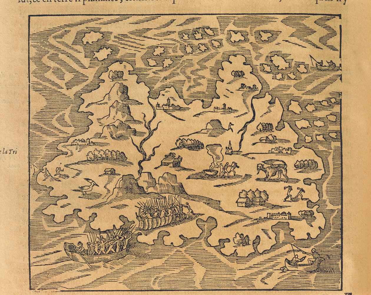 Mapa Trinity Island na Antylach, z kosmografii uniwersalnej autorstwa Andre Thevet autorstwa Andre Thevet