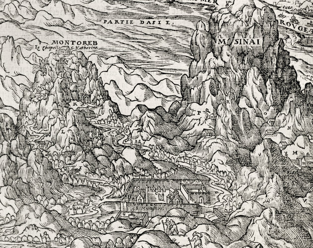 Górzysty region Synaju, rycina Andre Theveta (1504-1592), Paryż, Francja autorstwa Andre Thevet