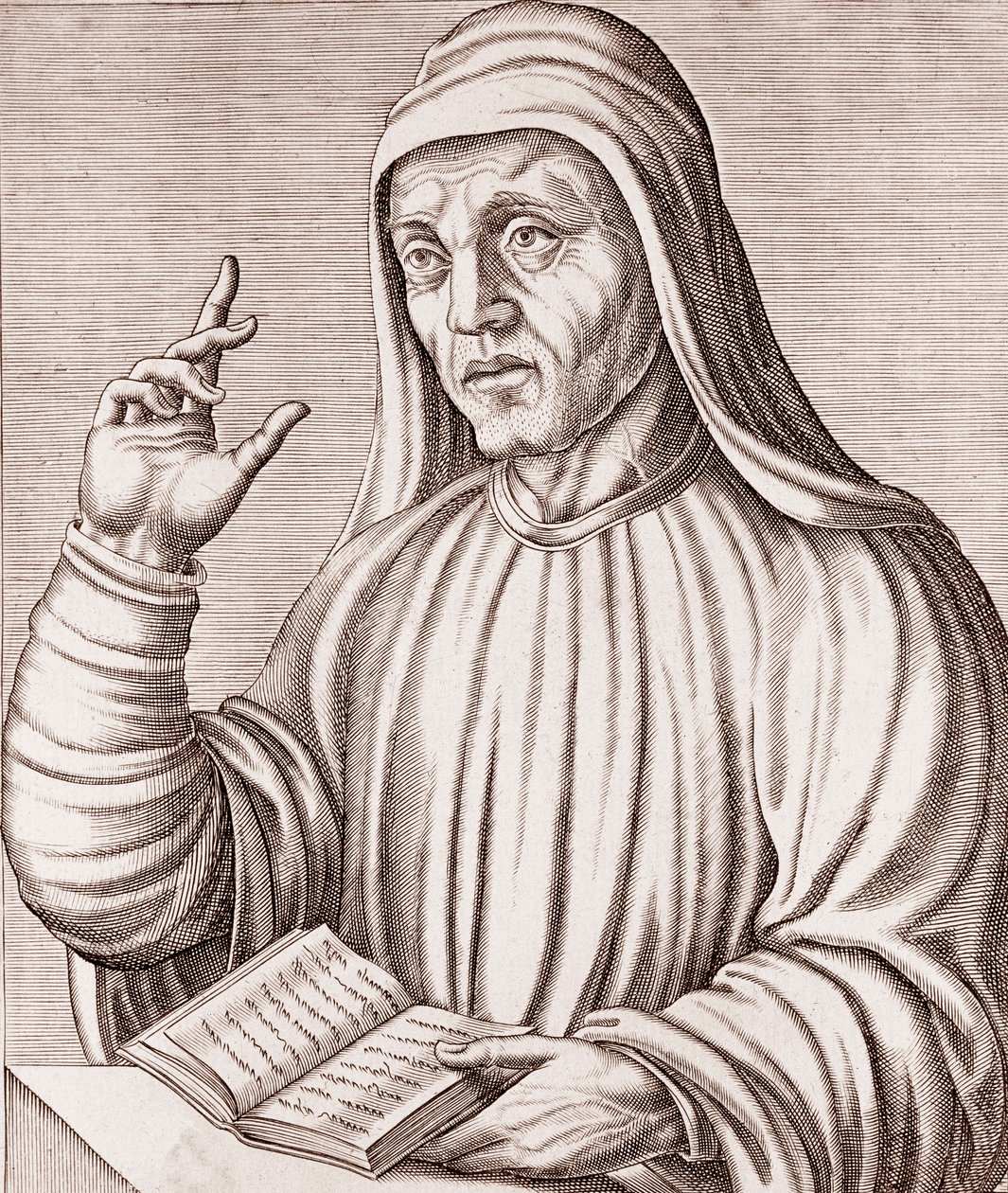 Portret Alcuina (rycina) autorstwa Andre Thevet