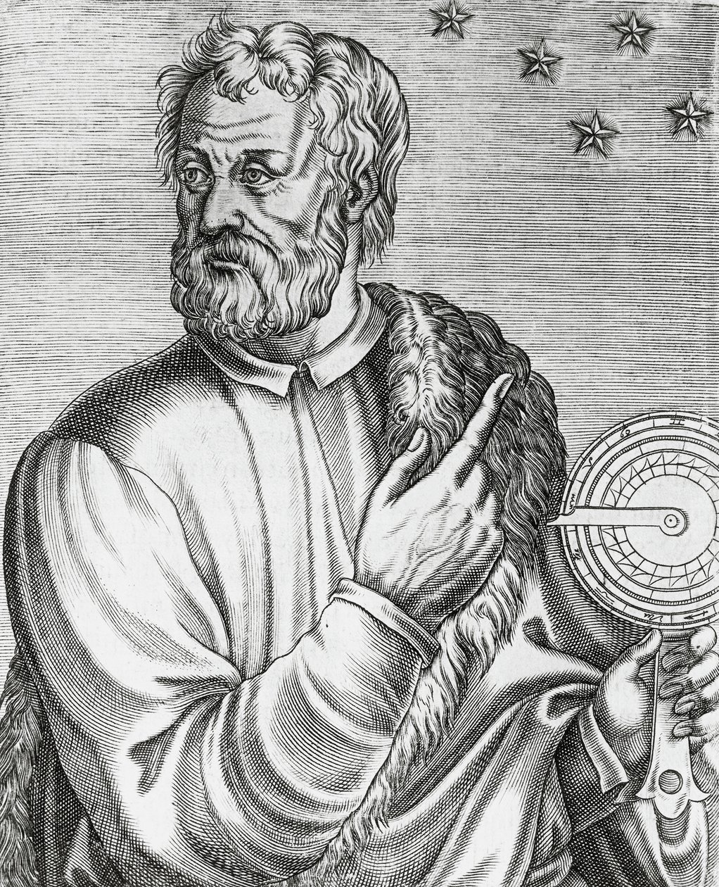 Portret Krzysztofa Kolumba (1451-1506), włoskiego nawigatora, grawerowanie z The True Portraits and Lives of Illustrious Men autorstwa Andre Thevet