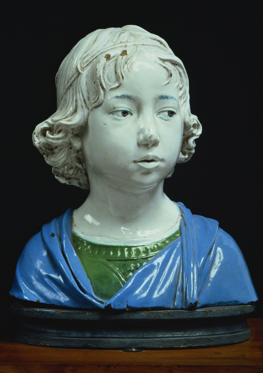 Popiersie chłopca (glazurowana terakota) autorstwa Andrea Della Robbia