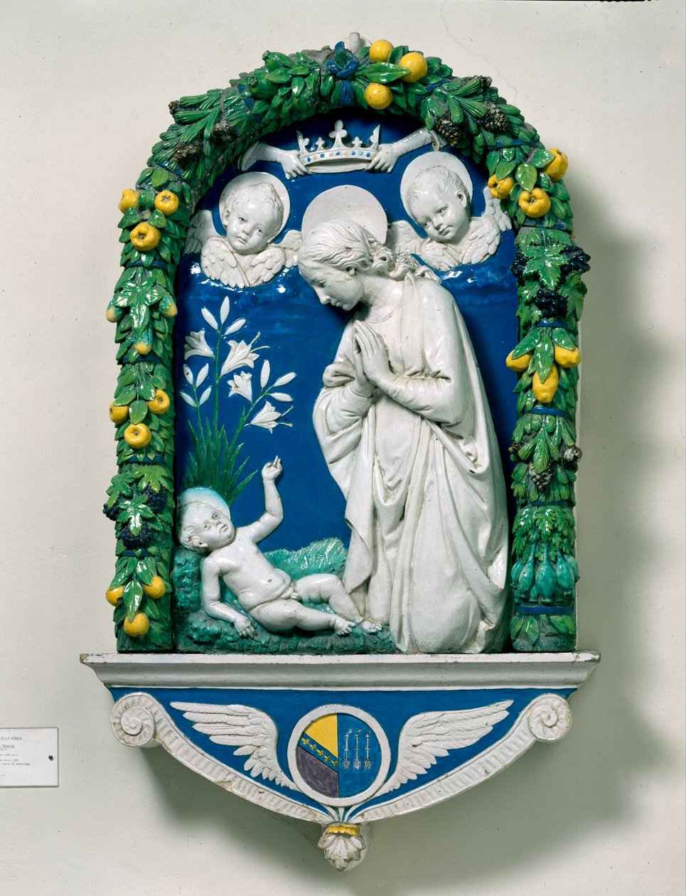 Adoracja Dziewicy (Madonna z Lilii) autorstwa Andrea Della Robbia