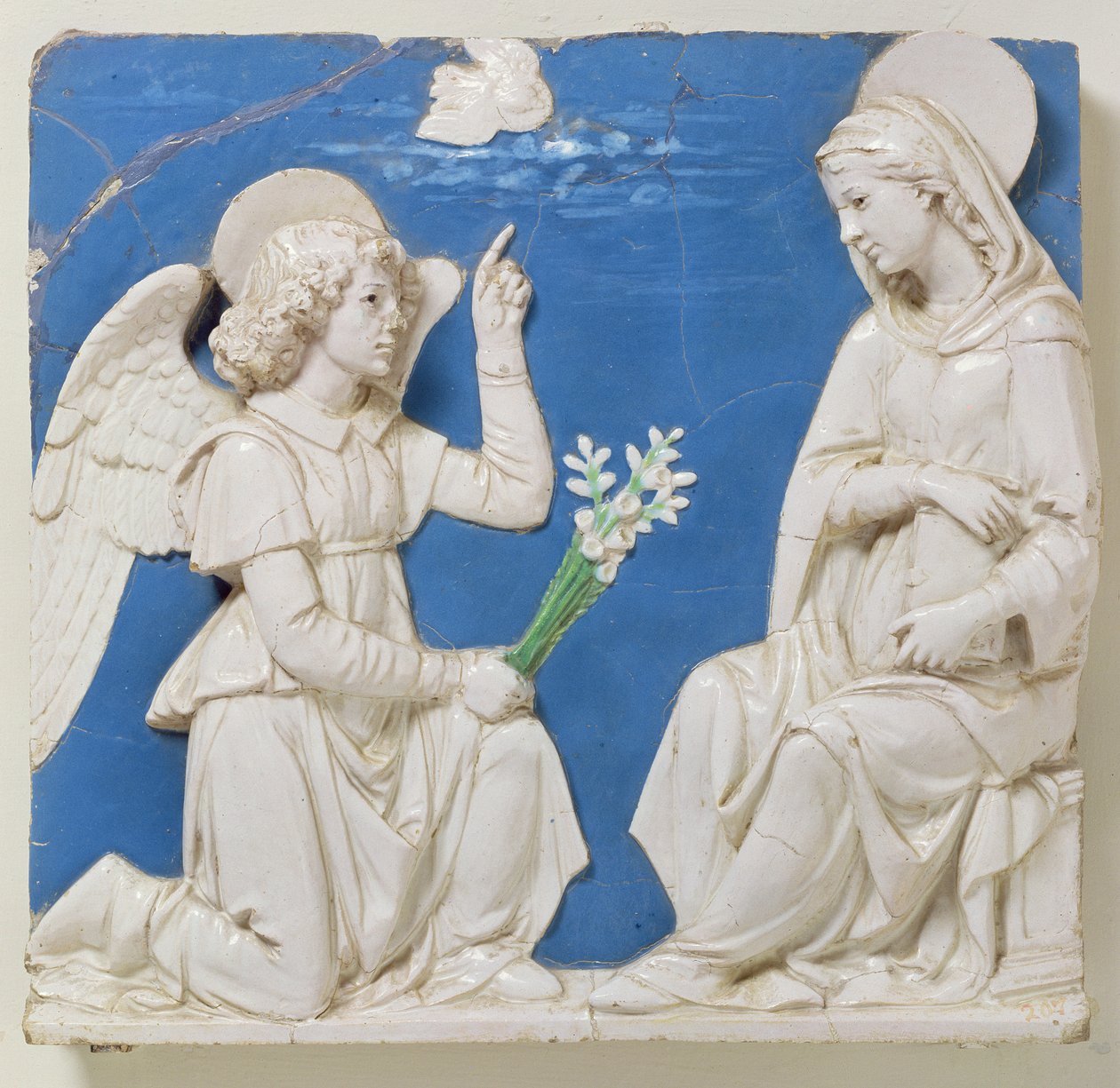 Zwiastowanie (terakota glazurowana) autorstwa Andrea Della Robbia