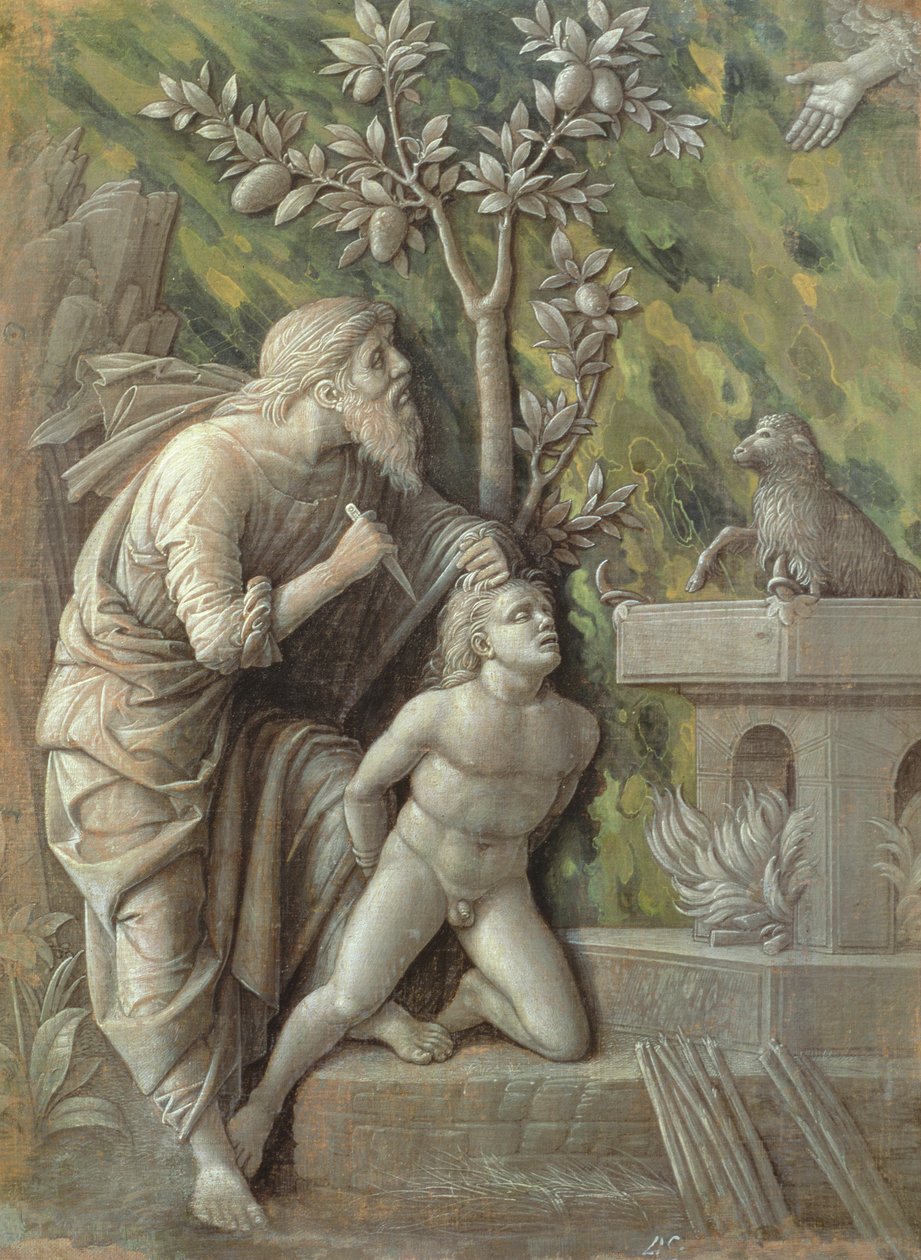 Abraham składający Izaaka w ofierze, ok. 1490-95 autorstwa Andrea Mantegna