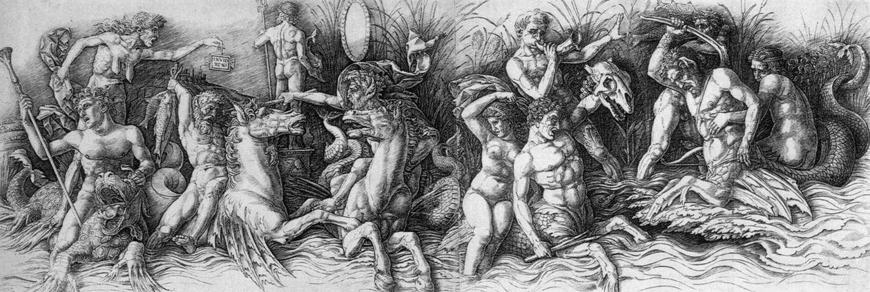 Bitwa Bogów Morskich autorstwa Andrea Mantegna