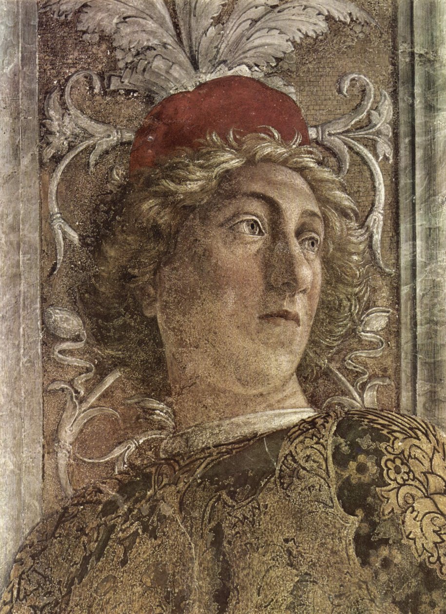 Freskenzyklus in der Camera degli Sposi im Palazzo Ducale w Mantui, Szene autorstwa Andrea Mantegna