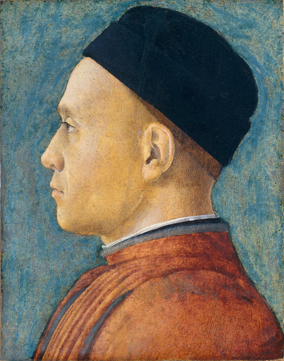 Portret mężczyzny, c. 1470 (tempera na panelu) autorstwa Andrea Mantegna