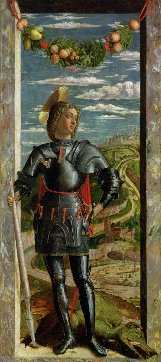 Św. Jerzy i Smok, 1466-67 autorstwa Andrea Mantegna