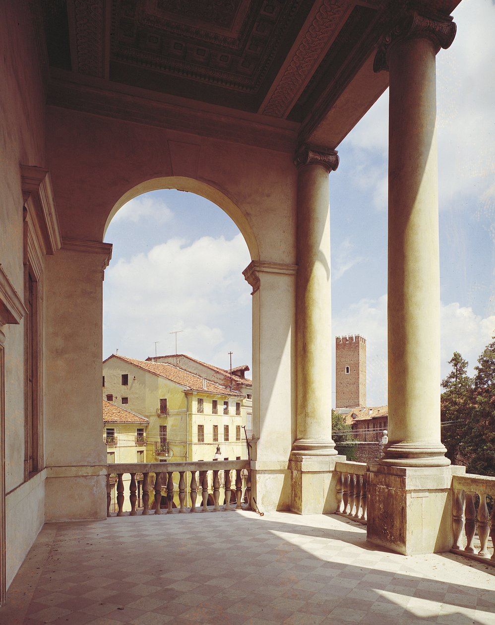 Detal galerii fasady głównej, ok. 1550 r. fot. autorstwa Andrea Palladio