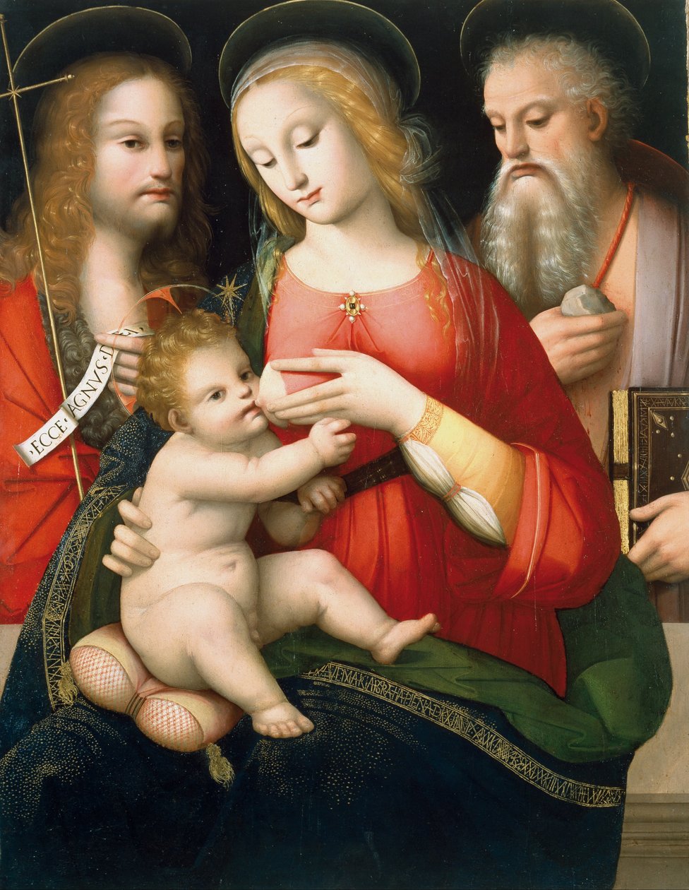 Madonna z Dzieciątkiem i świętymi Janem Chrzcicielem i Girolamo autorstwa Andrea Piccinelli