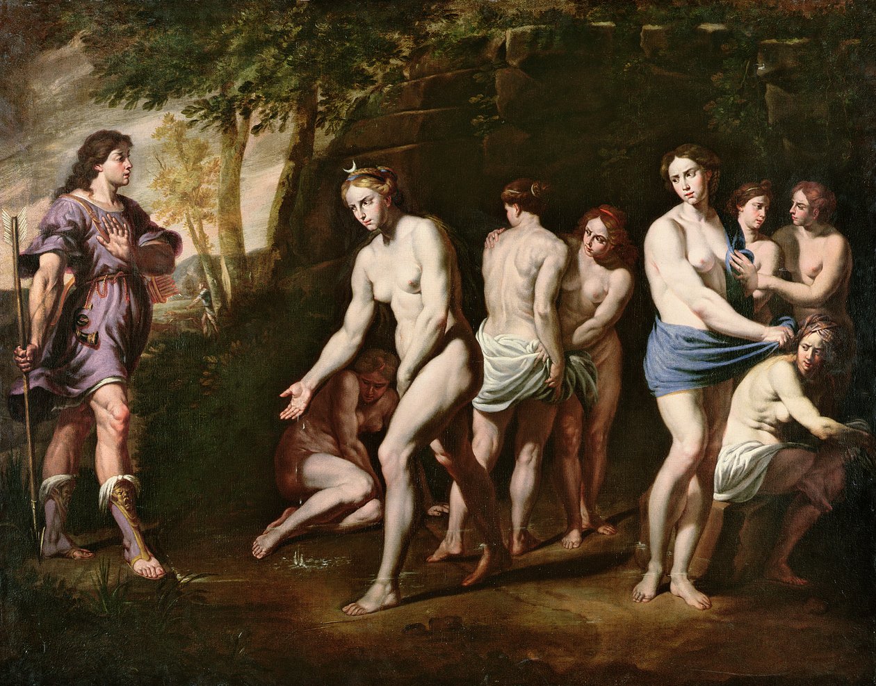 Diana i jej nimfy zaskoczone Actaeon autorstwa Andrea Vaccaro