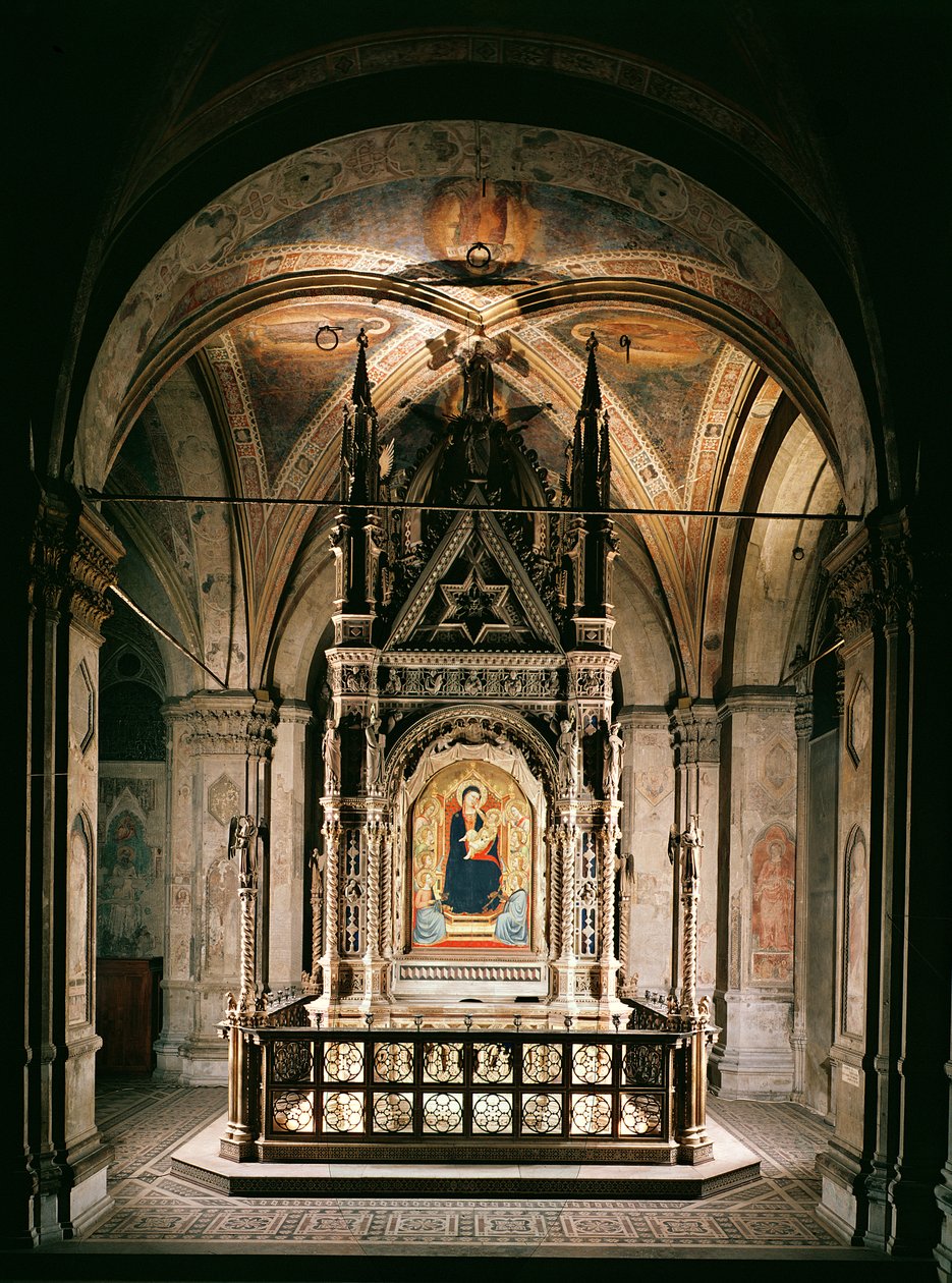 Tabernakulum z Madonną i Dzieciątkiem z Aniołami, 1347-59 autorstwa Nardo di Cione Orcagna