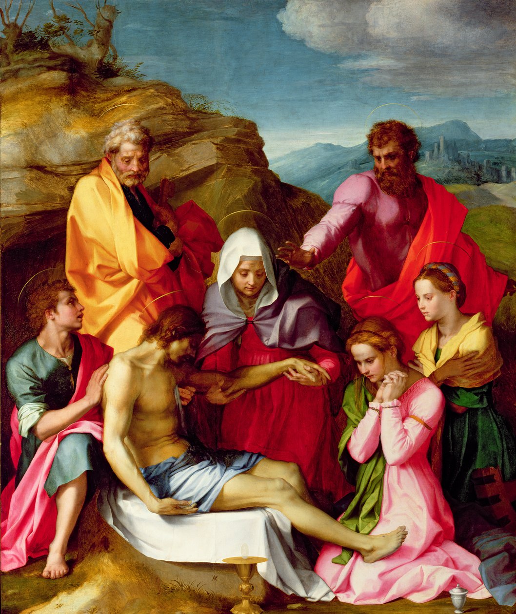 Złożenie z Panną Marią i Świętymi, 1523-24 autorstwa Andrea del Sarto