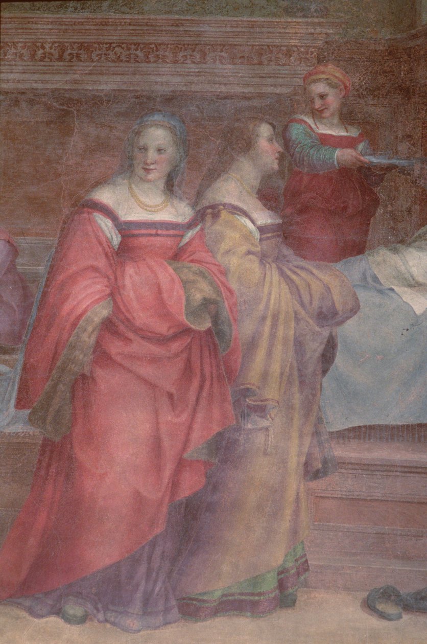 Panie w oczekiwaniu, z Narodzin Dziewicy (detal) autorstwa Andrea del Sarto