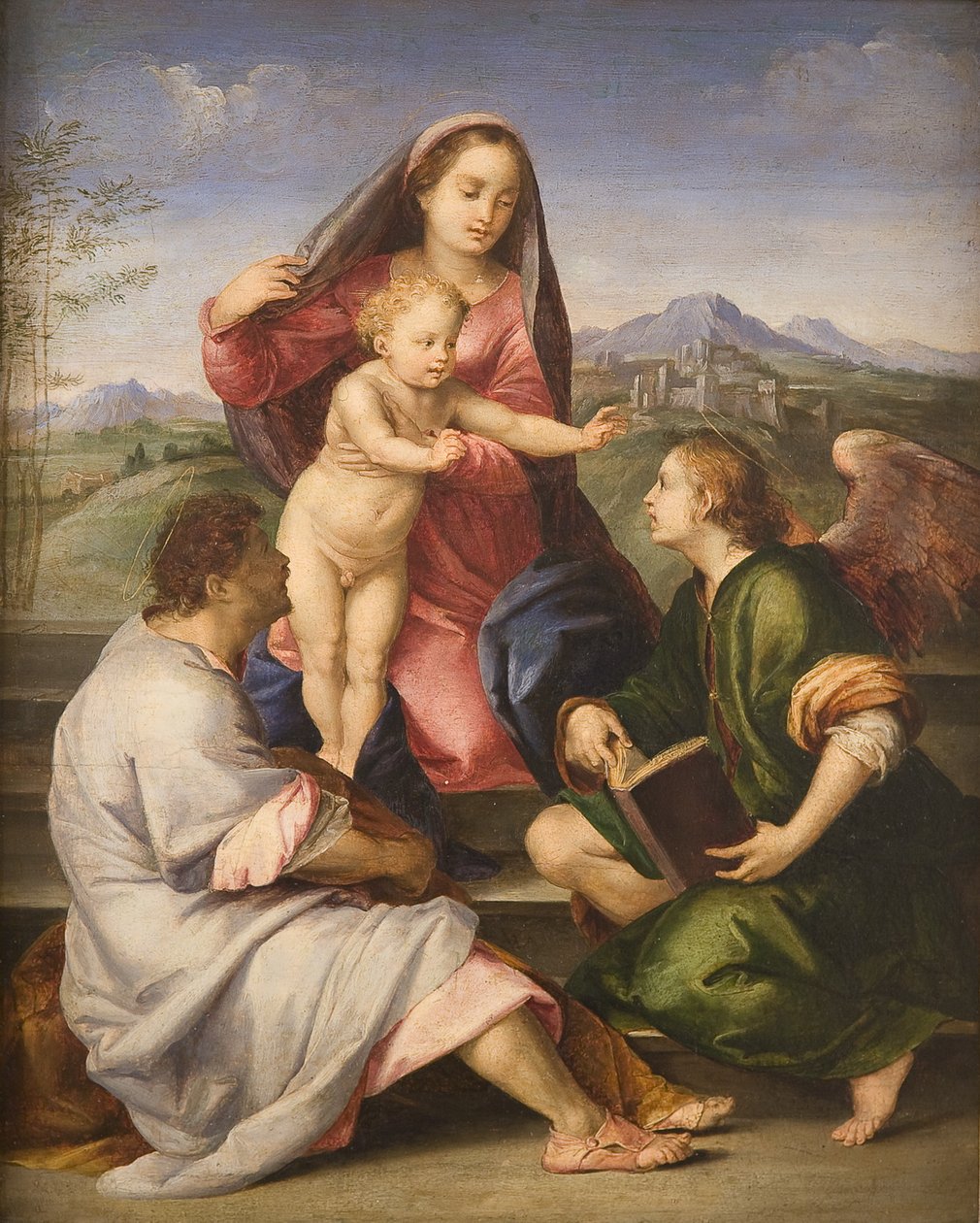 Madonna z Dzieciątkiem, świętym i aniołem autorstwa Andrea del Sarto
