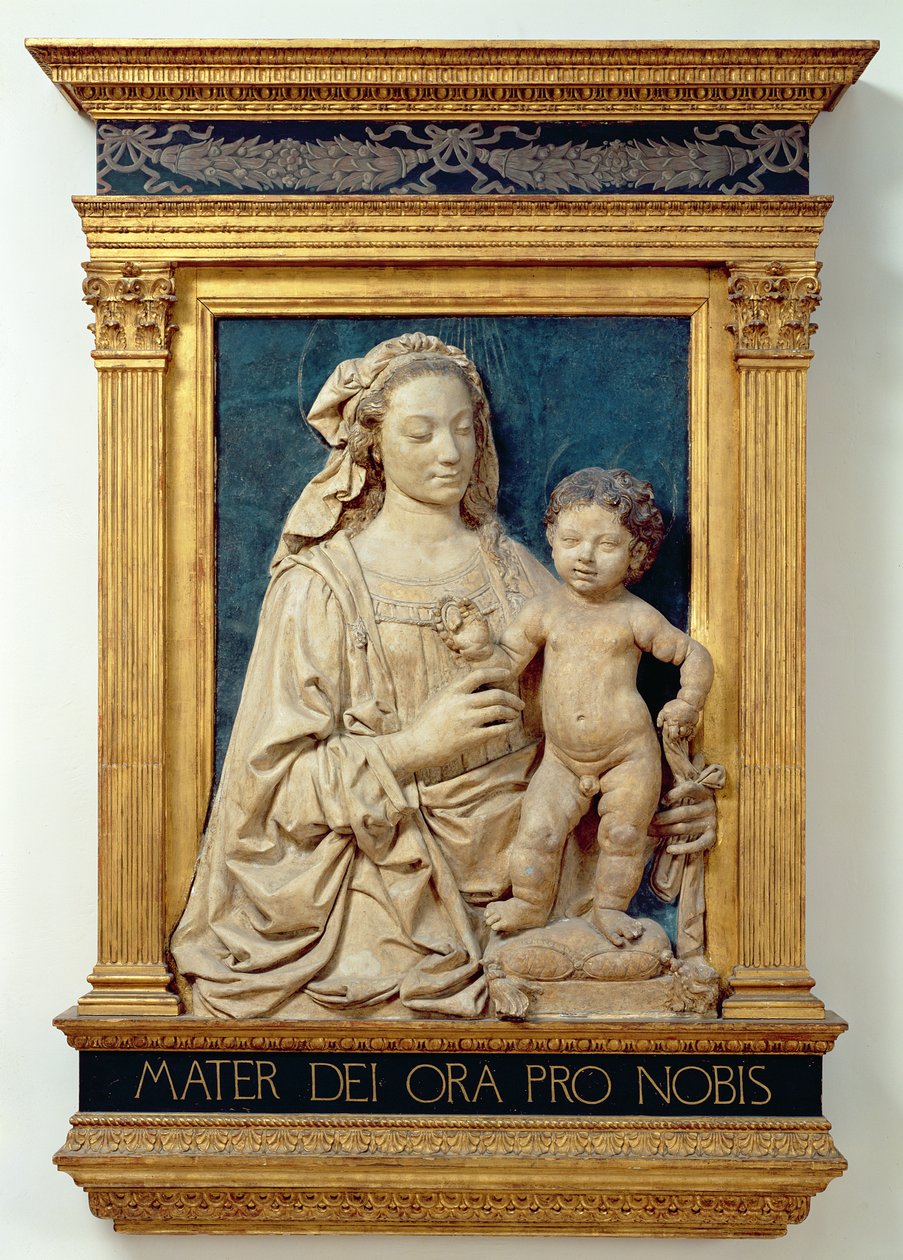Madonna z Dzieciątkiem, ok. 1470 (glazurowana terakota) (patrz również 428020) autorstwa Andrea del Verrocchio
