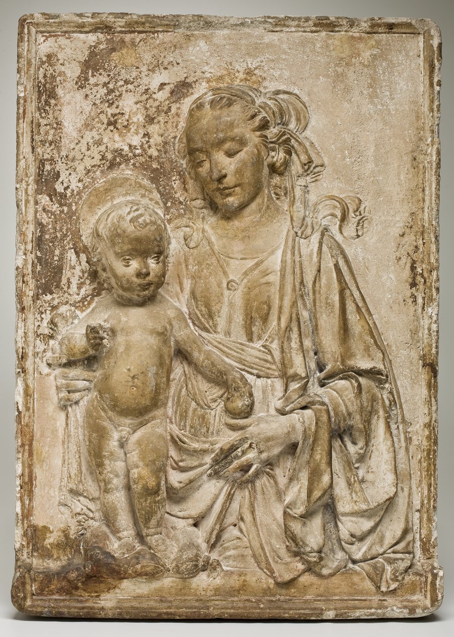 Madonna z Dzieciątkiem, ok. 1470-80 (stiuk lub gips) autorstwa Andrea del Verrocchio