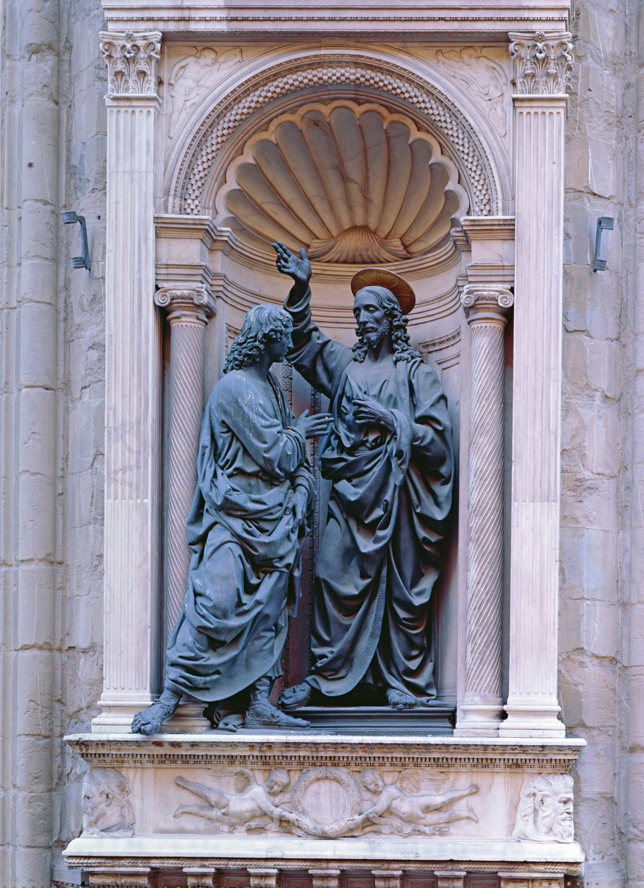 Niewierny Tomasz (brąz) autorstwa Andrea del Verrocchio