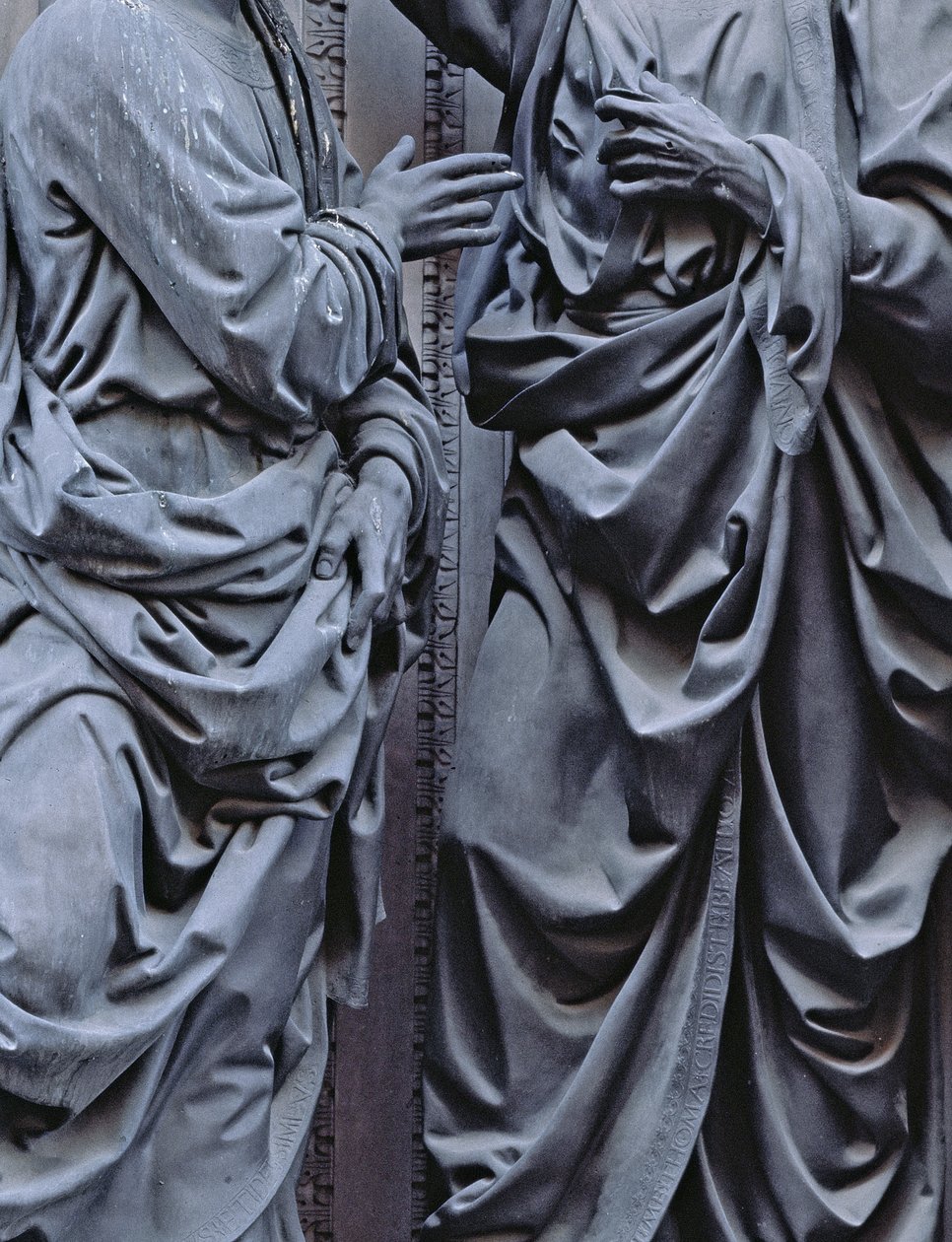 Detal z brązu Wątpiącego Tomasza z 237841 autorstwa Andrea del Verrocchio