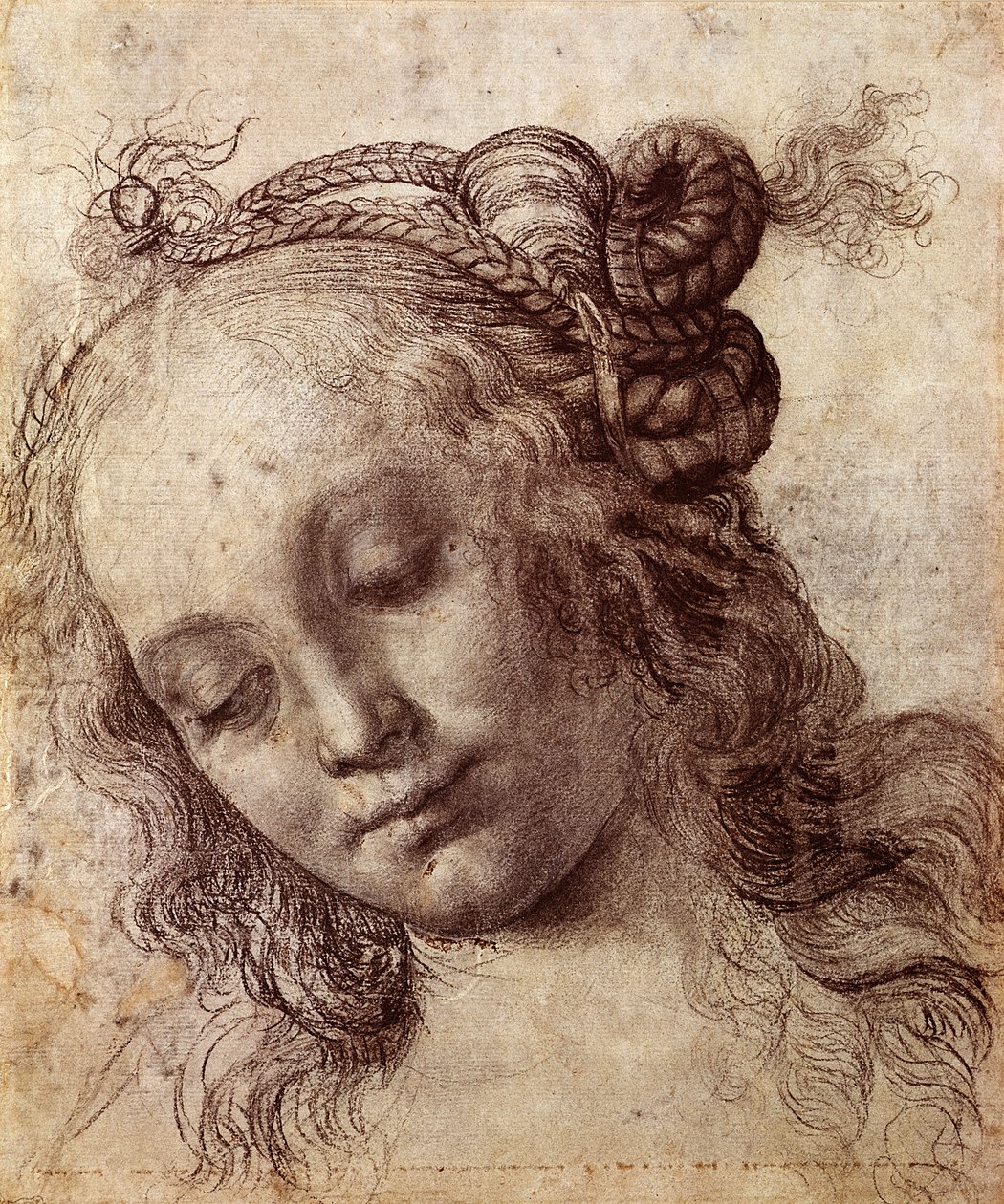 Kobieta patrząca w dół autorstwa Andrea del Verrocchio