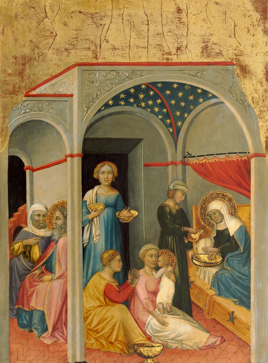 Narodzenia NMP, c.1400-5 (tempera na panelu topoli) autorstwa Andrea di Bartolo