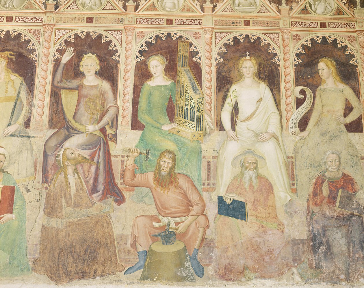 Fragment z „Alegorii nauki chrześcijańskiej”, Capellone degli Spagnoli, 1365-67 autorstwa Andrea di Bonaiuto