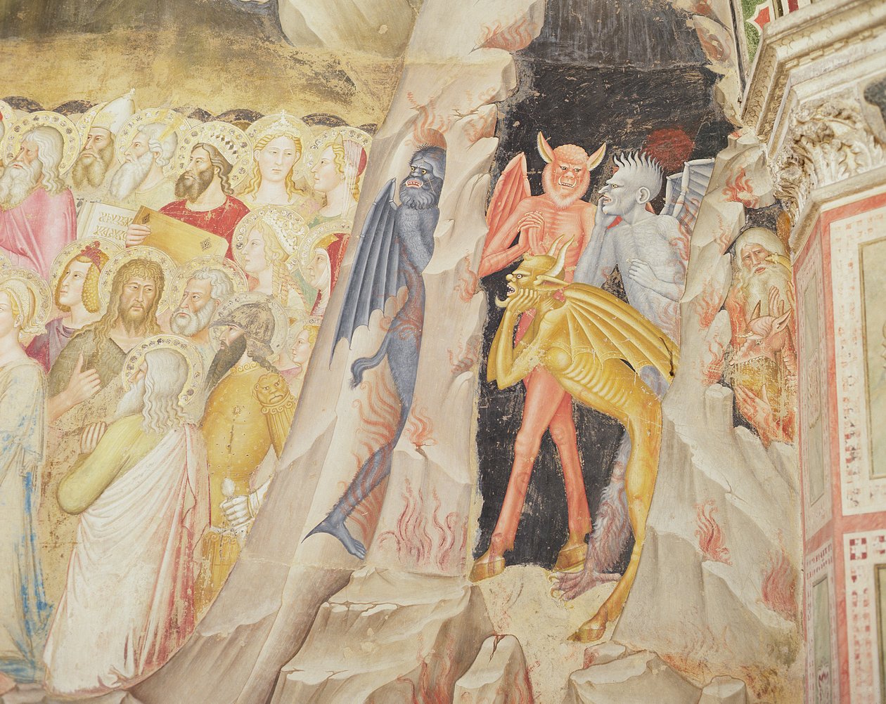 Fragment obrazu „Zdjęcie z krzyża”, Capellone degli Spagnoli, 1365-67 autorstwa Andrea di Bonaiuto