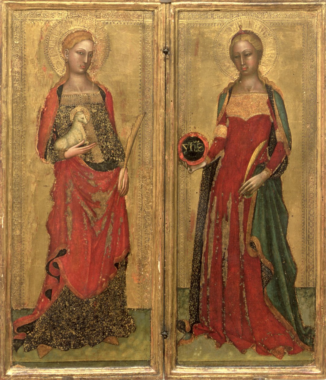 Św. Agnieszka i Św. Domityla (tempera na panelu) autorstwa Andrea di Bonaiuto