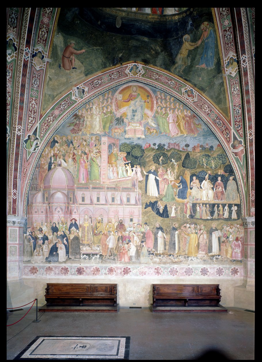 Kościół wojujący i triumfujący w kaplicy hiszpańskiej, ok. 1369 r. autorstwa Andrea di Bonaiuto