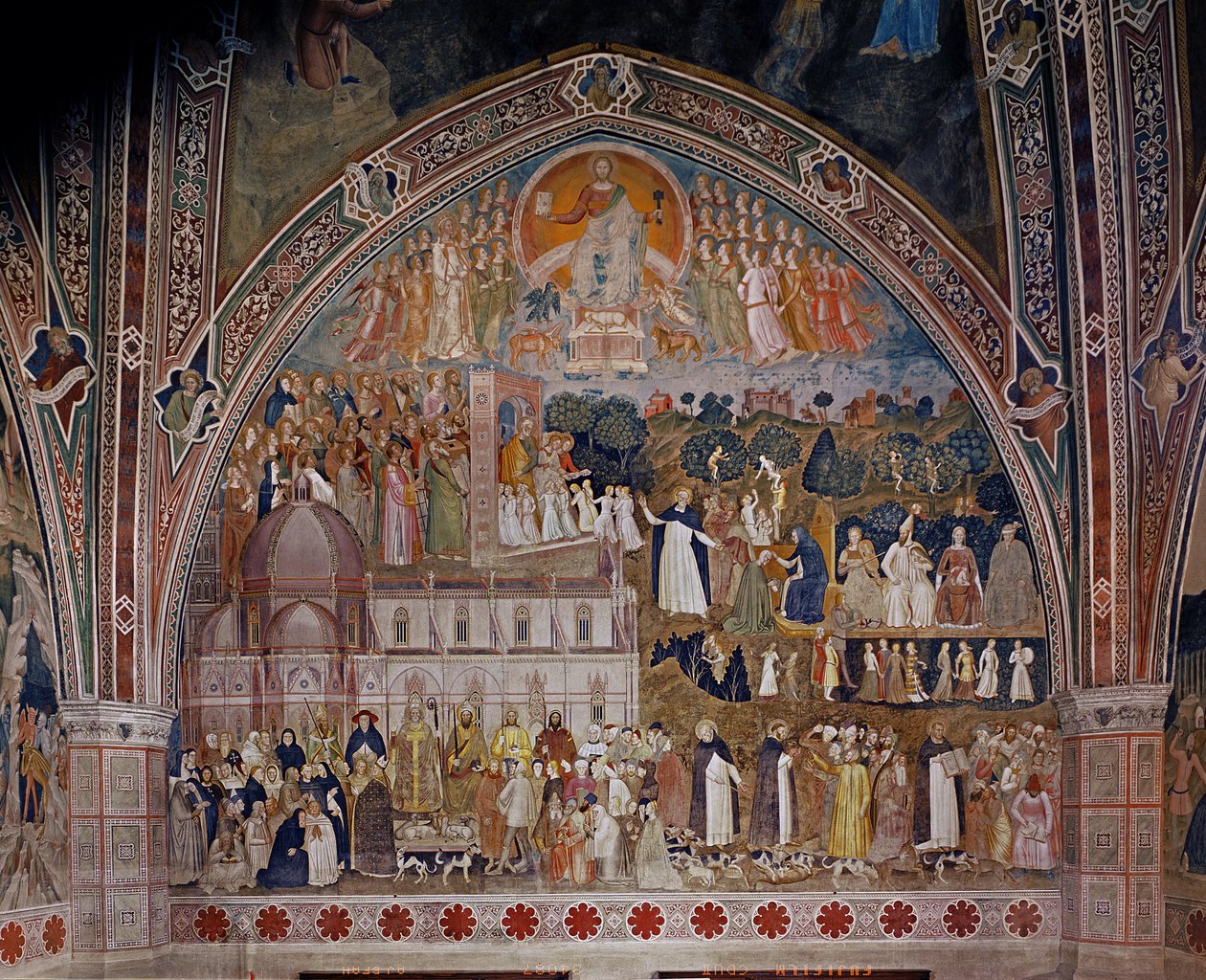 Kościół wojujący i triumfujący, w kaplicy hiszpańskiej, ok. 1369 autorstwa Andrea di Bonaiuto