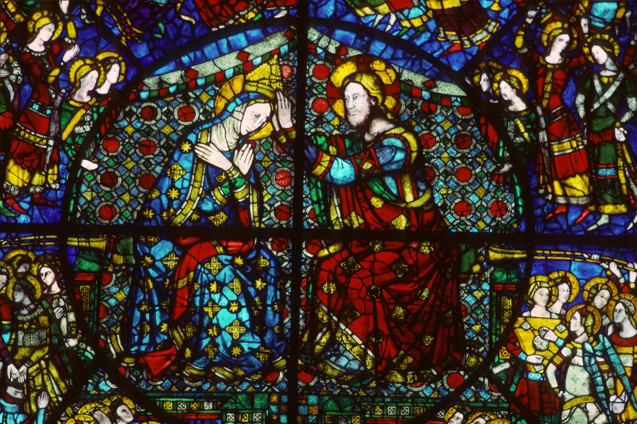Koronacja Marii, 1365 (witraż) autorstwa Andrea di Buonaiuto da Firenze